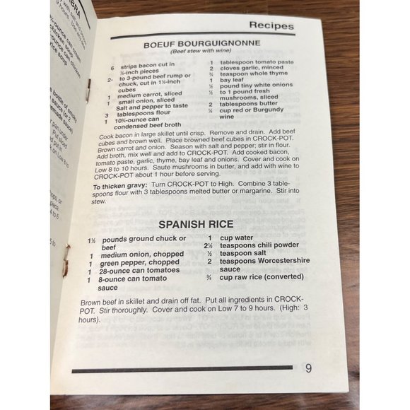 Vintage Rival Crock Pot INSTRUCTION MANUAL ONLY for Model 3100 3120 with Recipes - Picture 4 of 5